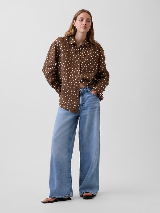 Image number 2 showing, 100% Linen Oversized Shirt
