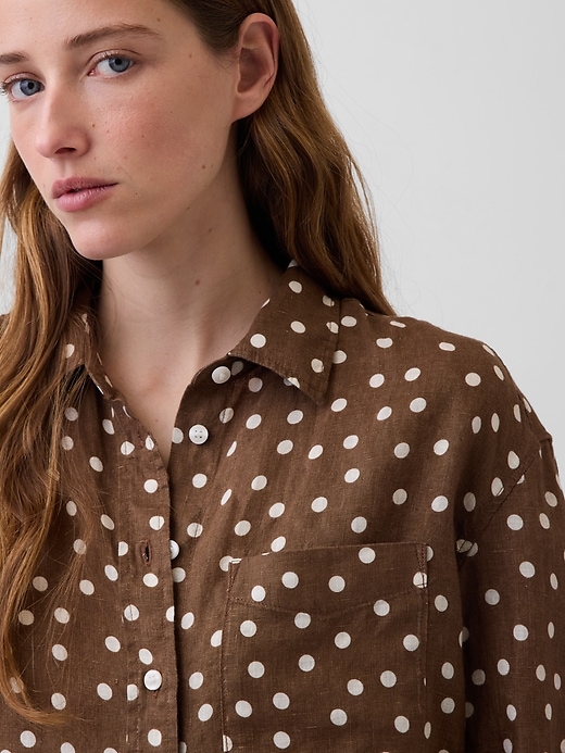 Image number 4 showing, 100% Linen Oversized Shirt