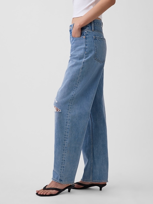 Image number 3 showing, High Rise Barrel Jeans