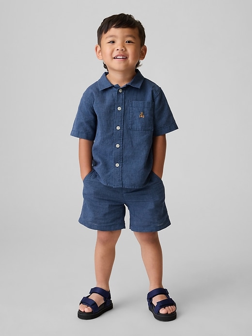 Image number 1 showing, Baby & Toddler Linen-Cotton Shorts