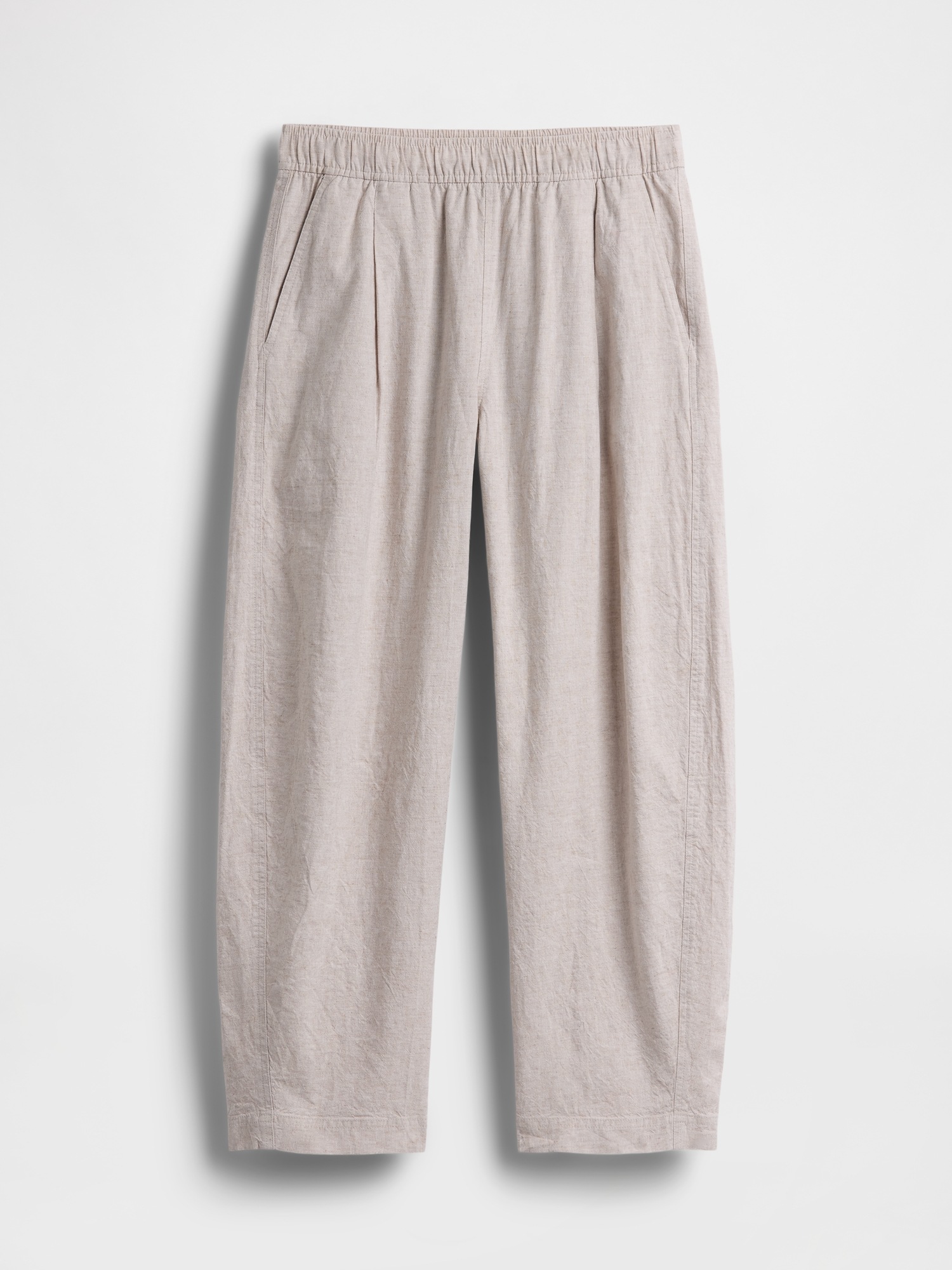 Женские брюки Gap Linen-Blend Easy Barrel, цвет: Бежевый — фото 7
