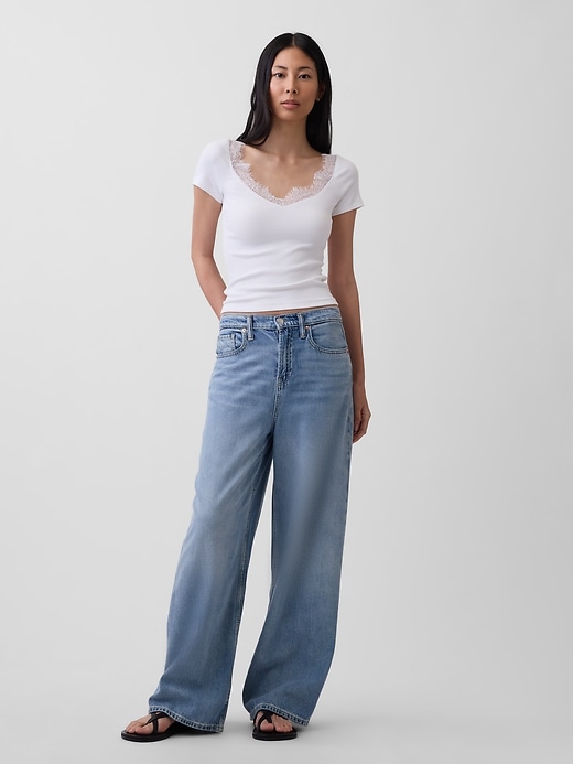 Image number 2 showing, Modern Lace-Trim Top