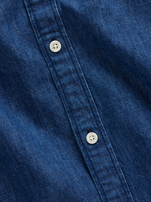 Image number 4 showing, Denim Relaxed Straight-Hem Shirt