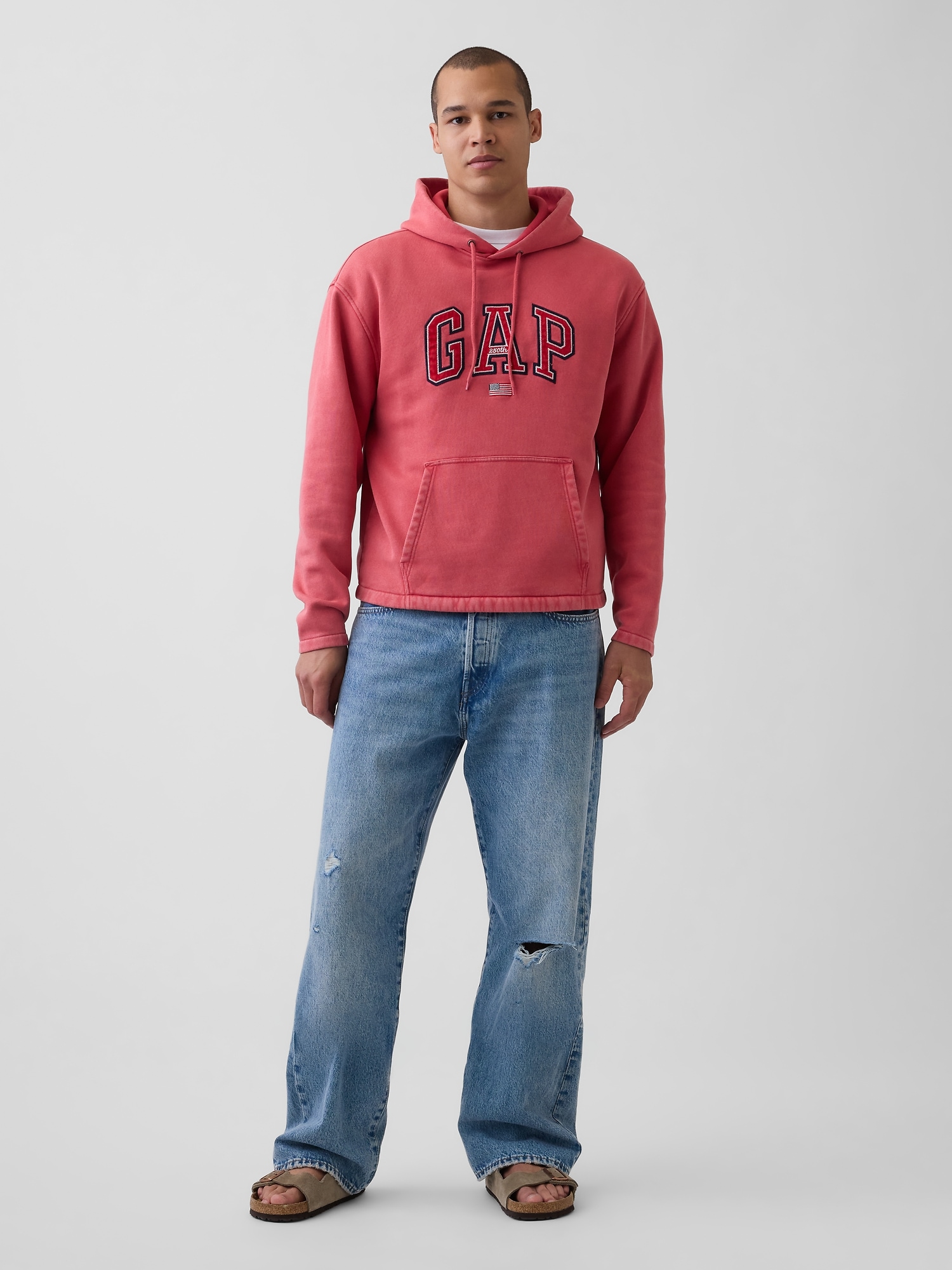 VintageSoft Oversized Americana Logo Hoodie | Gap