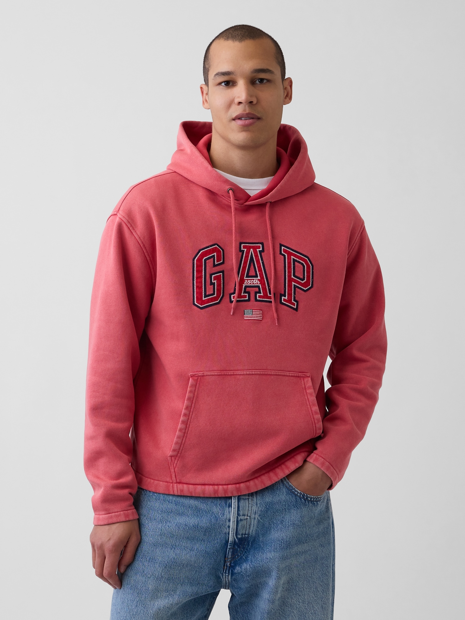 GAP×(RED)モッズコート OLD GAP 00s VintageSoft Oversized Americana Logo Hoodie | Gap