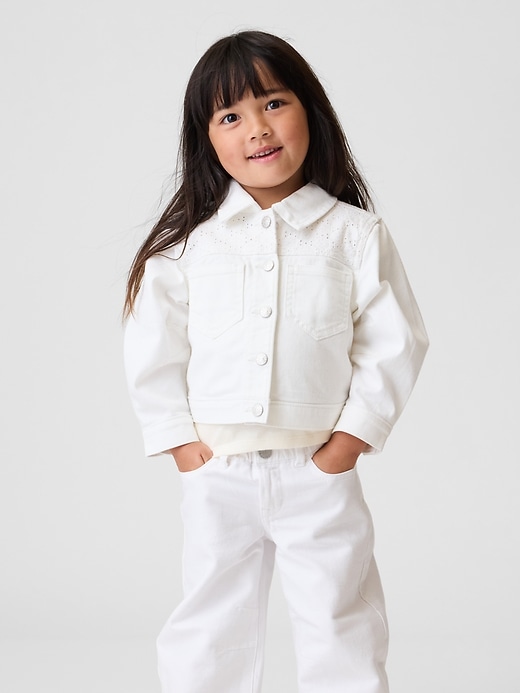 Image number 1 showing, Baby & Toddler Eyelet Denim Jacket
