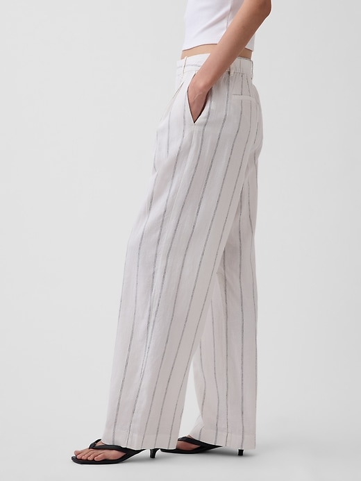 Image number 3 showing, 365 High Rise Linen-Blend Trousers