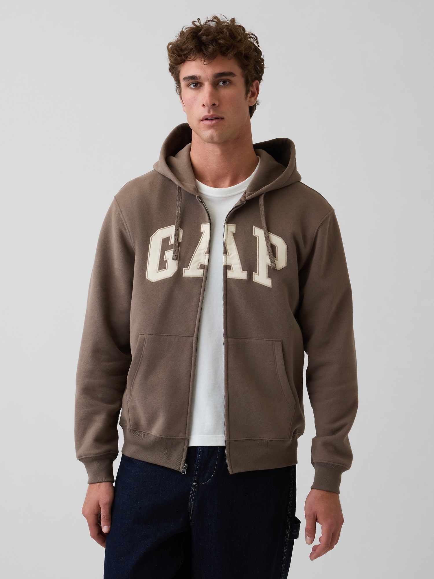 Adult VintageSoft Arch Logo Zip Hoodie | Gap