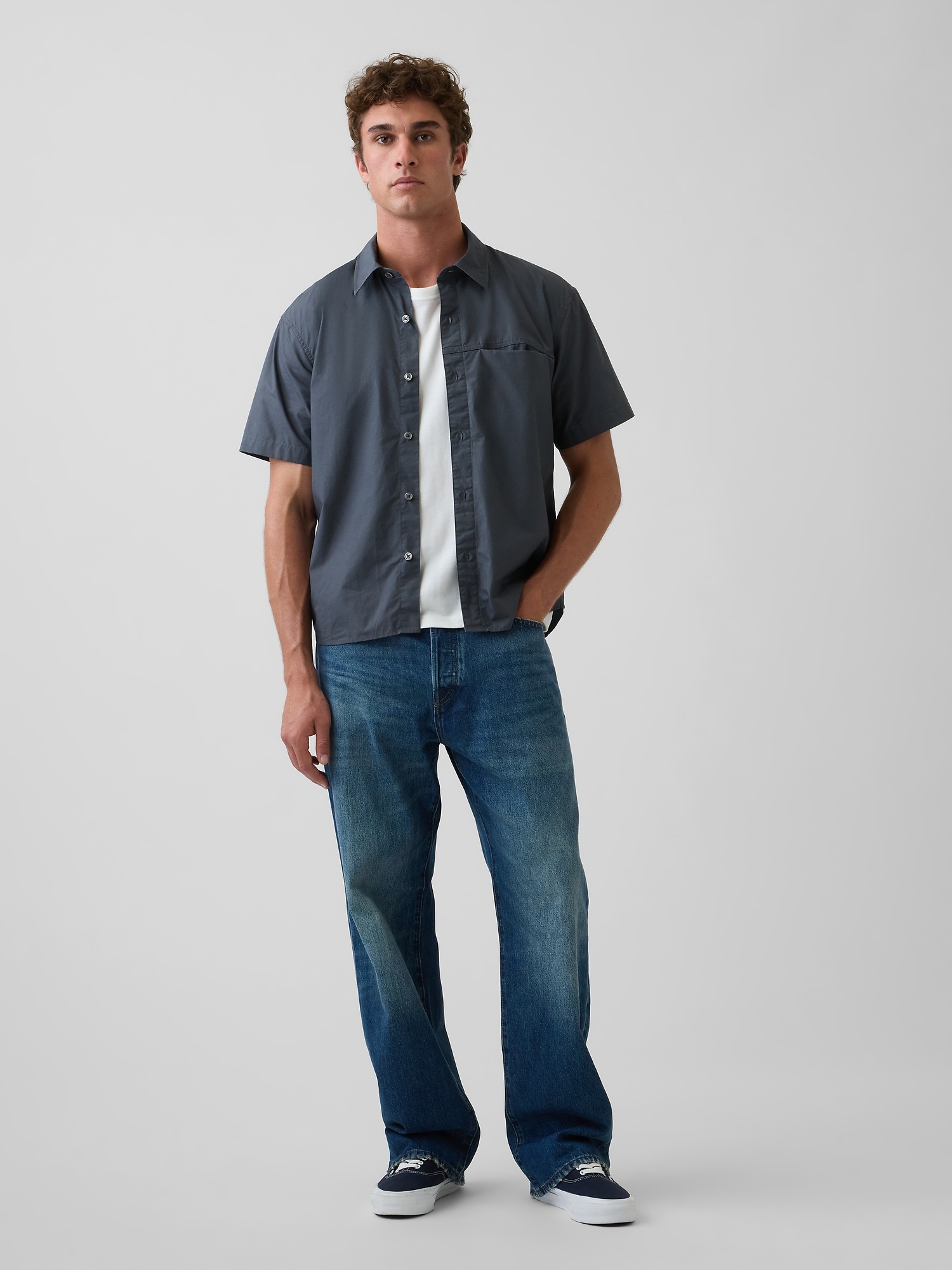Мужские рубашки Gap Poplin Relaxed Shirt — фото 2