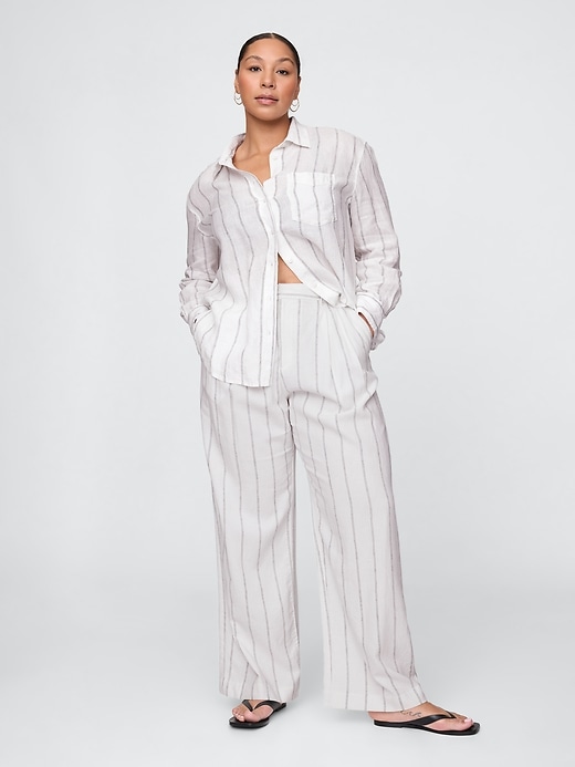 Image number 5 showing, 365 High Rise Linen-Blend Trousers