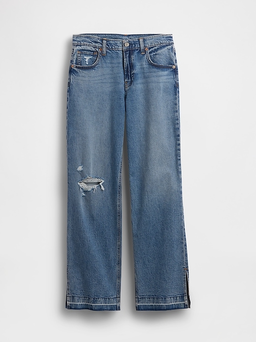 Image number 1 showing, Low Rise '90s Loose Split-Hem Jeans