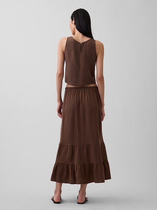 Image number 2 showing, Cotton Gauze Easy Tiered Maxi Skirt