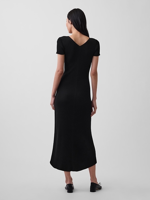 Image number 2 showing, Rib Button-Front Maxi Sweater Dress