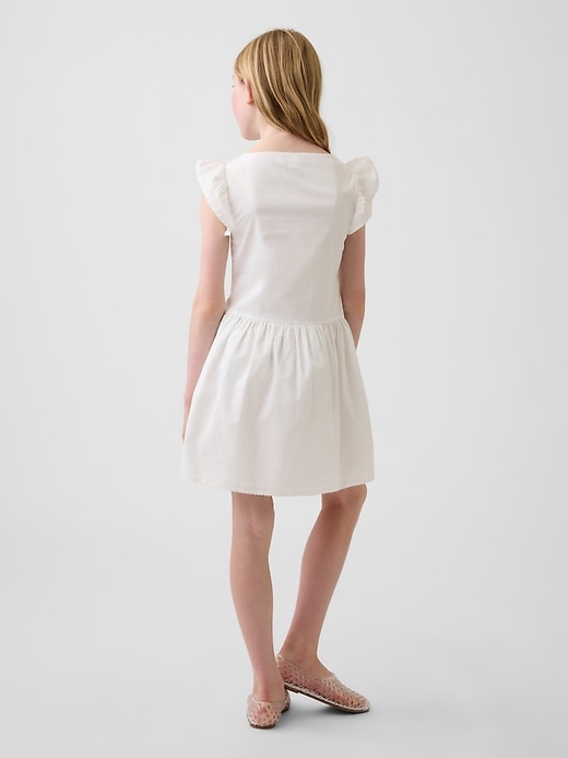 Image number 3 showing, Kids Flutter-Sleeve Lace-Trim Dress