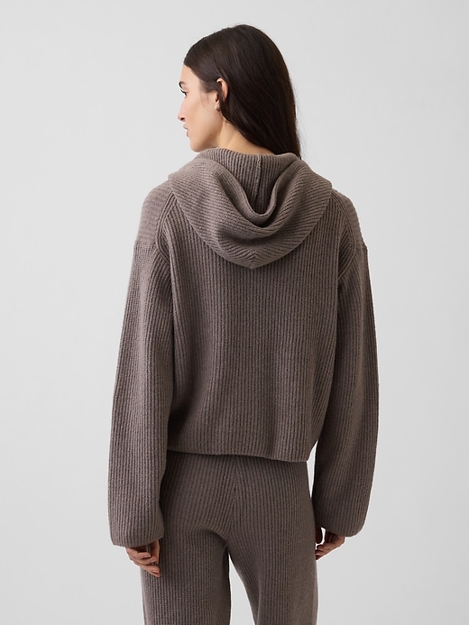 Image number 3 showing, CashSoft Oversized Shaker-Stitch Zip Hoodie