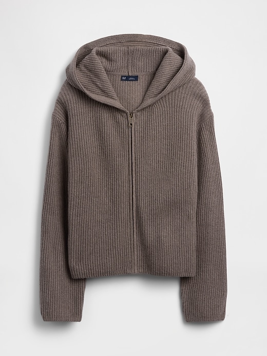Image number 5 showing, CashSoft Oversized Shaker-Stitch Zip Hoodie