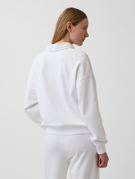 Image number 3 showing, French Terry Oversized Polo Sweatshirt