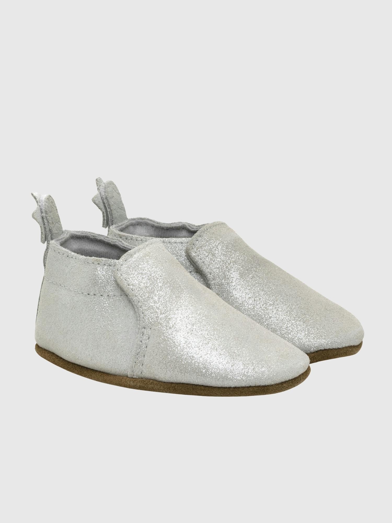Пинетки с мягкой подошвой Gap Robeez Pretty Pearl, цвет: Серебряный — фото 2