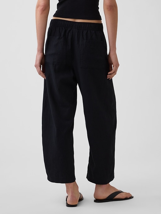 Image number 4 showing, Linen-Blend Easy Barrel Pants