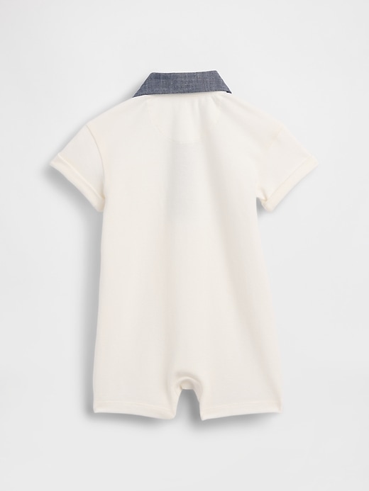 Image number 2 showing, Baby Pique Polo Shorty One-Piece