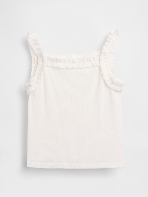 Image number 2 showing, Baby & Toddler Rib Ruffle Apron Tank Top