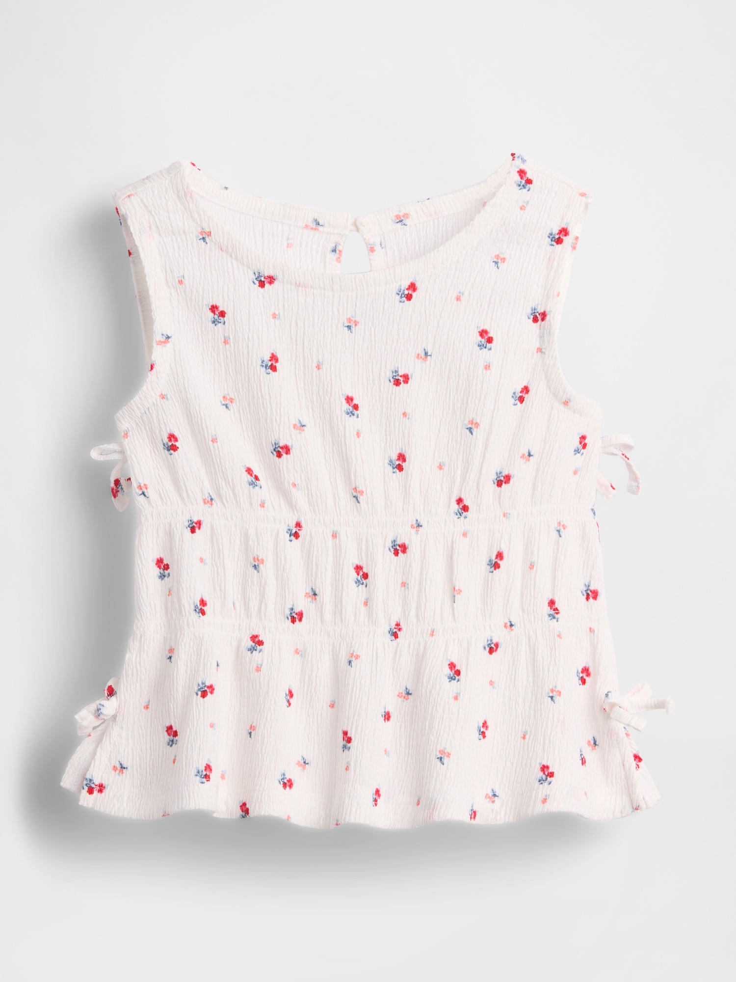 Топ Gap Crinkle Knit Bow Top для малышей, цвет: Молочный белый — фото 2