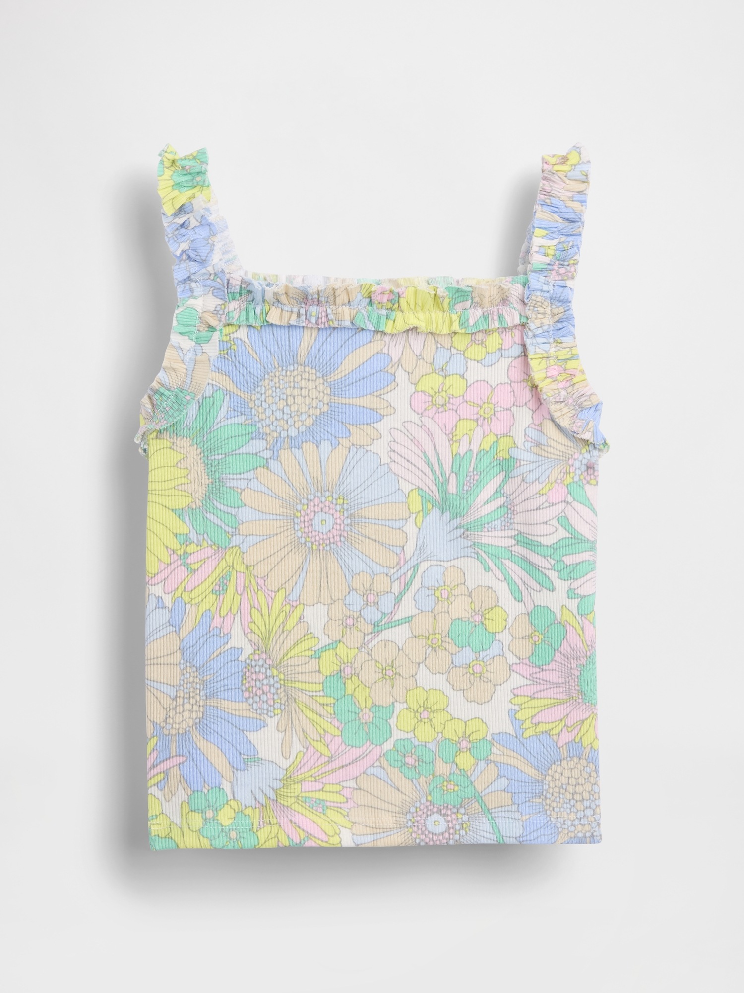 Топ Gap Rib Ruffle Apron Tank Top для малышей, цвет: С принтом — фото 3