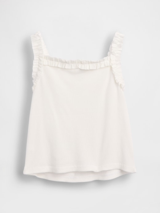Image number 3 showing, Baby & Toddler Rib Ruffle Apron Tank Top
