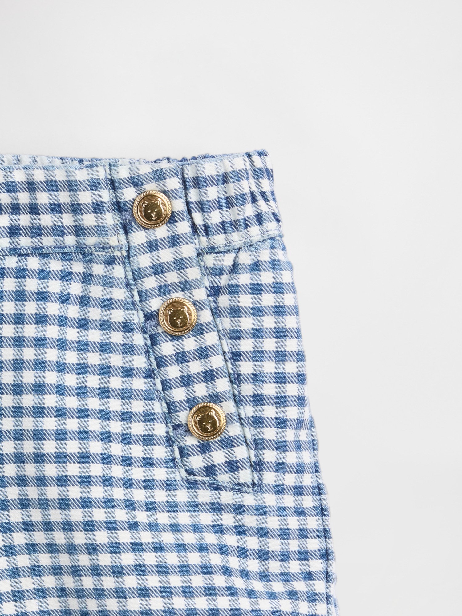 Детские шорты Gap Baby & Toddler Sailor Gingham Denim Pull-On Shorts — фото 4