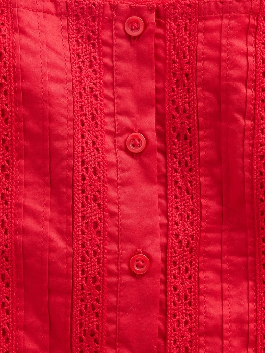 Image number 4 showing, Kids Flutter-Sleeve Lace-Trim Dress