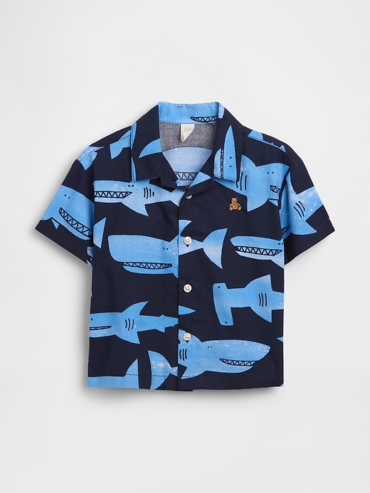 Image number 2 showing, Baby & Toddler Organic Cotton Poplin Print Shirt