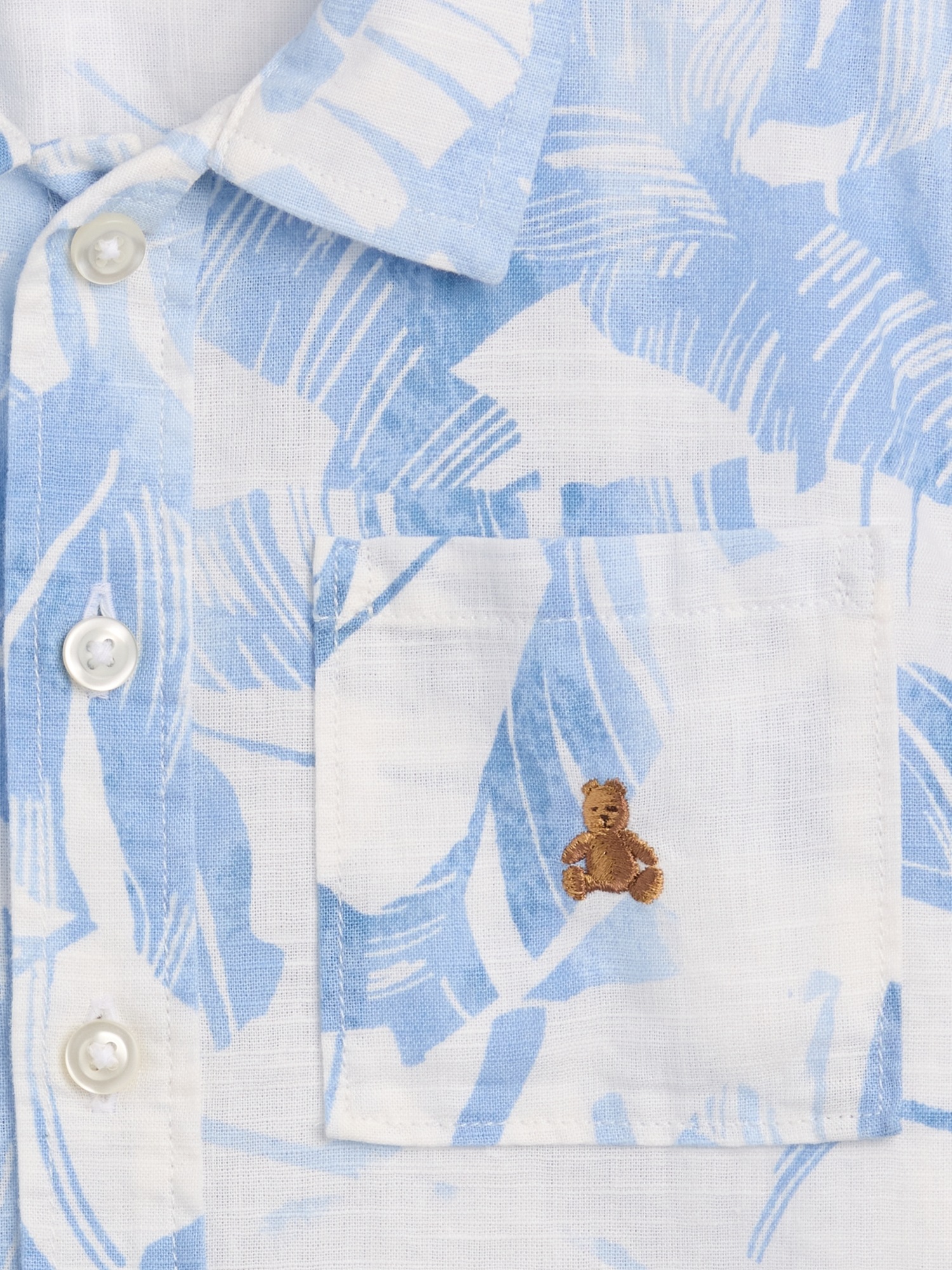 Рубашка Gap Linen-Cotton Shirt для малышей, цвет: С принтом — фото 4