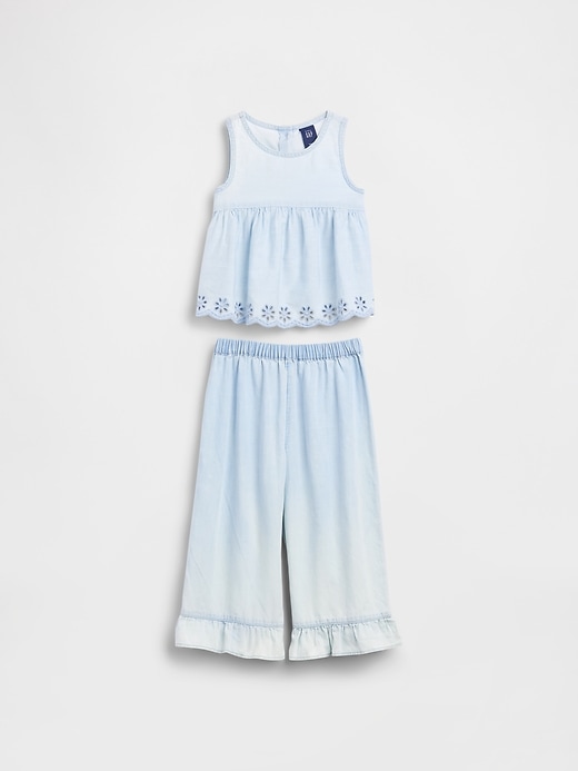 Image number 2 showing, Baby & Toddler Eyelet Denim Outfit Set