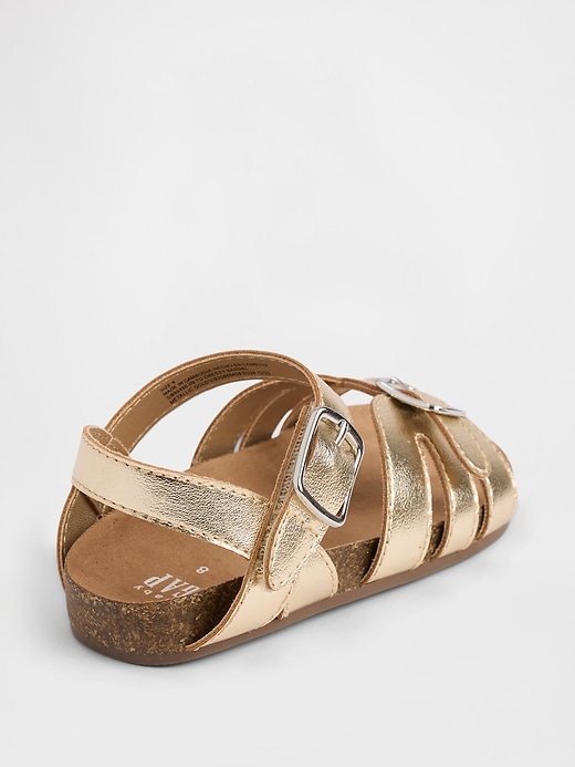 Image number 3 showing, Toddler Metallic Strap Sandals