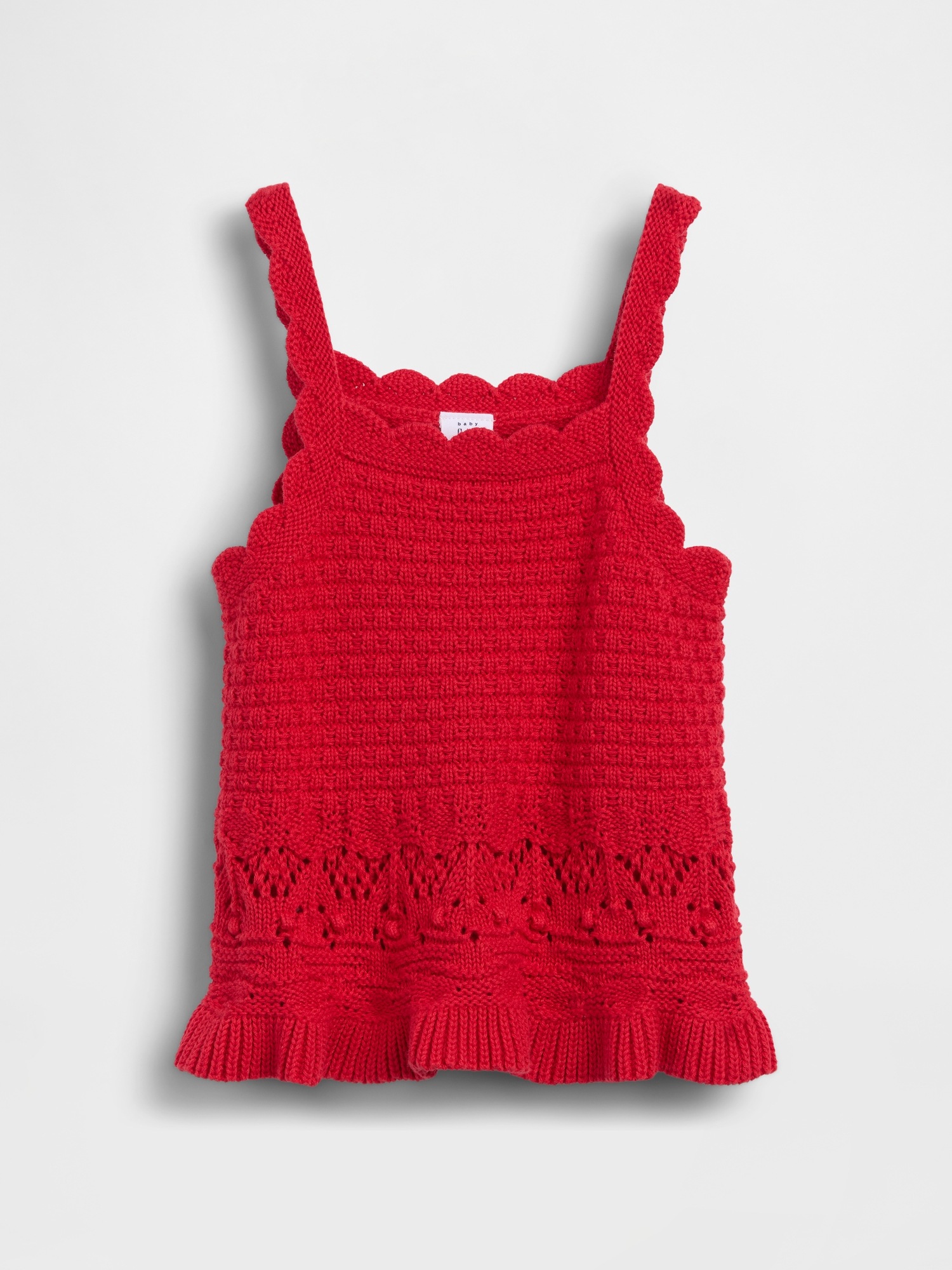 Топ Gap Crochet Scalloped Tank Top для малышей, цвет: Красный — фото 2