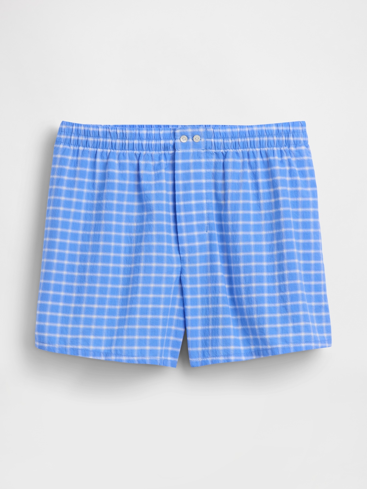 Женские трусы Gap 4" Seersucker Plaid Boxer Shorts, цвет: Синий в мелкую клетку — фото 4