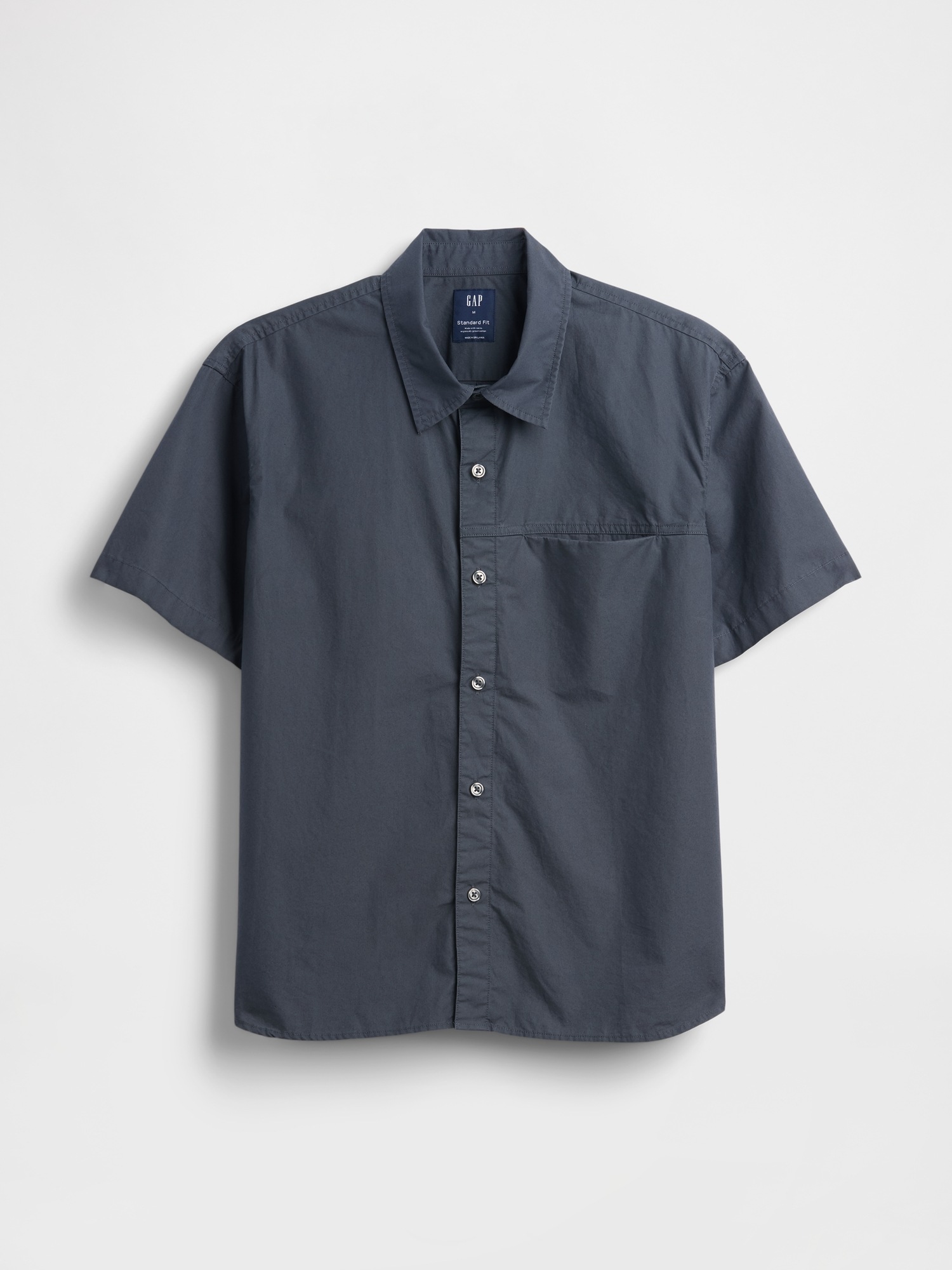 Мужские рубашки Gap Poplin Relaxed Shirt — фото 4