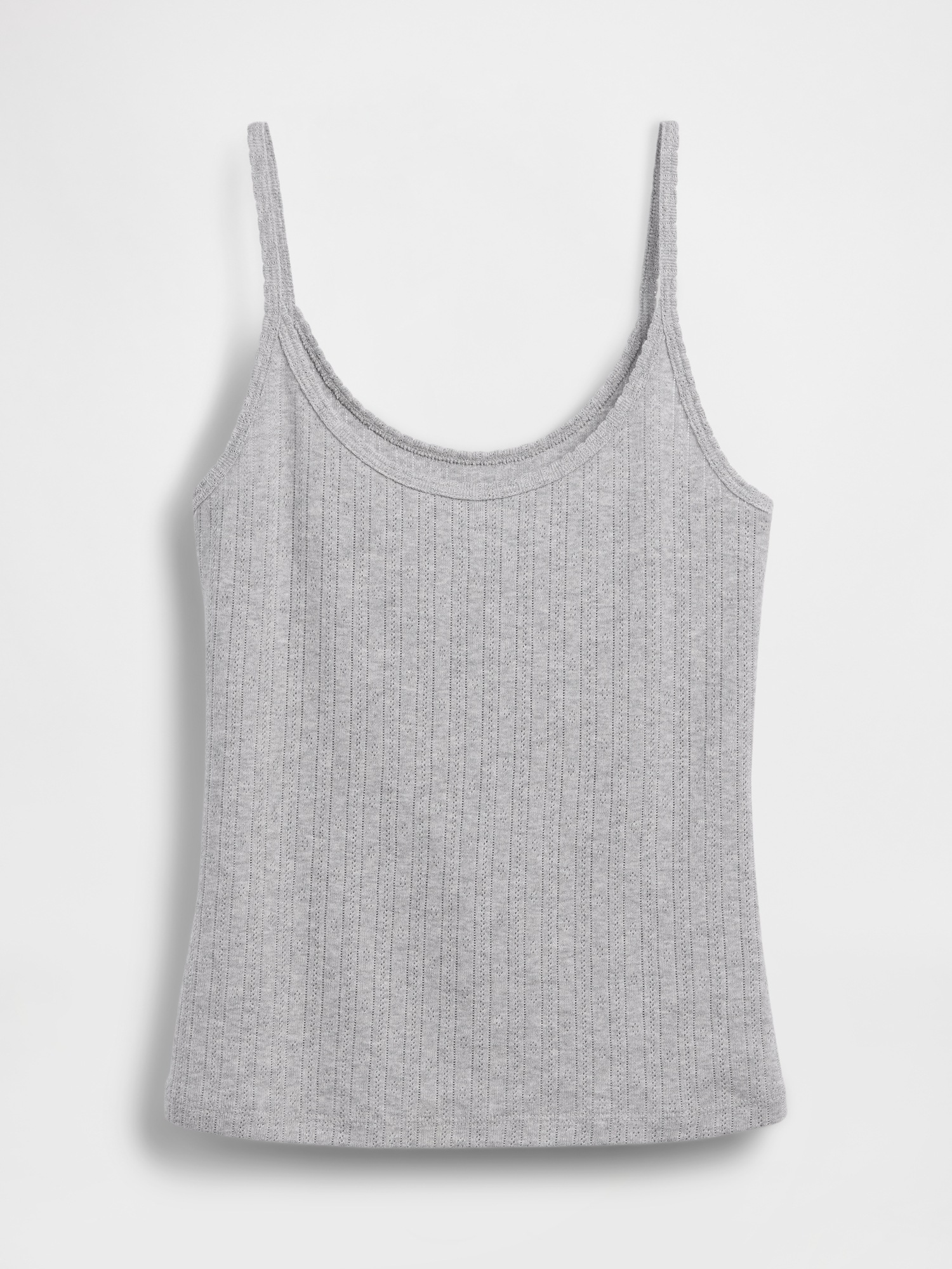 Женский топ Gap Pointelle Crop Cami, цвет: Меланжевый серый — фото 4
