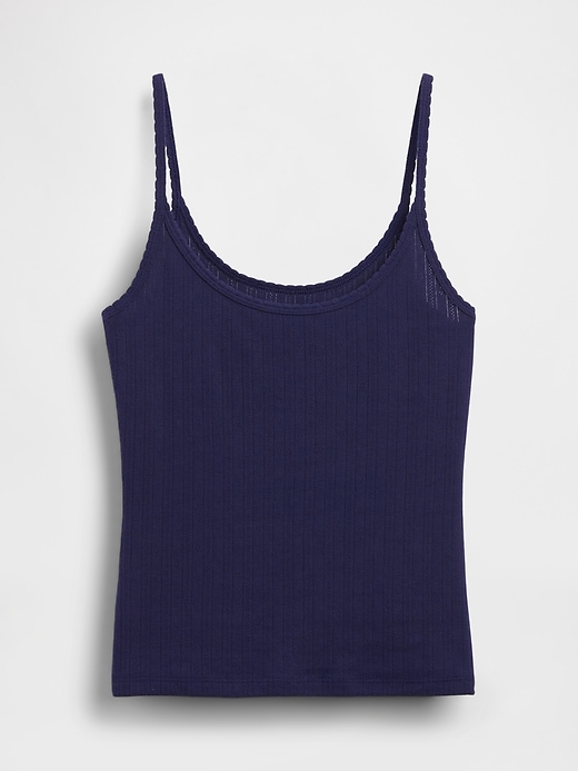 Image number 5 showing, Pointelle Crop Cami
