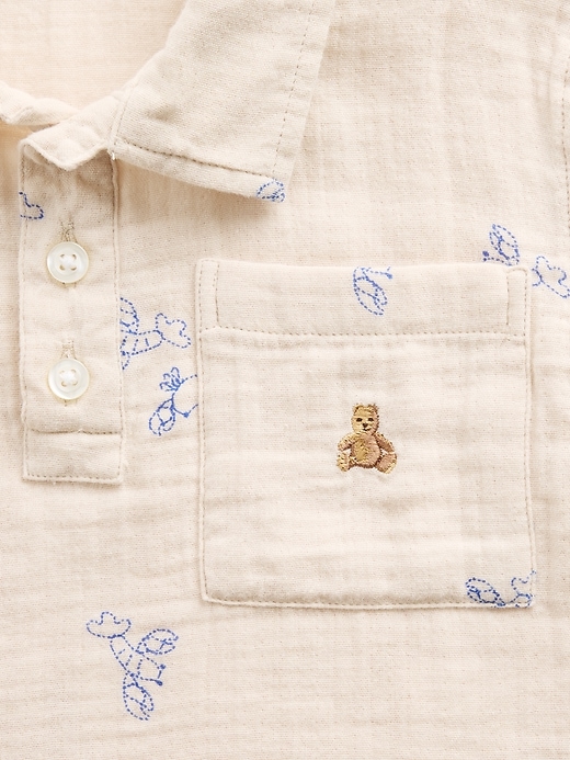 Image number 4 showing, Baby & Toddler Cotton Gauze Print Polo Shirt