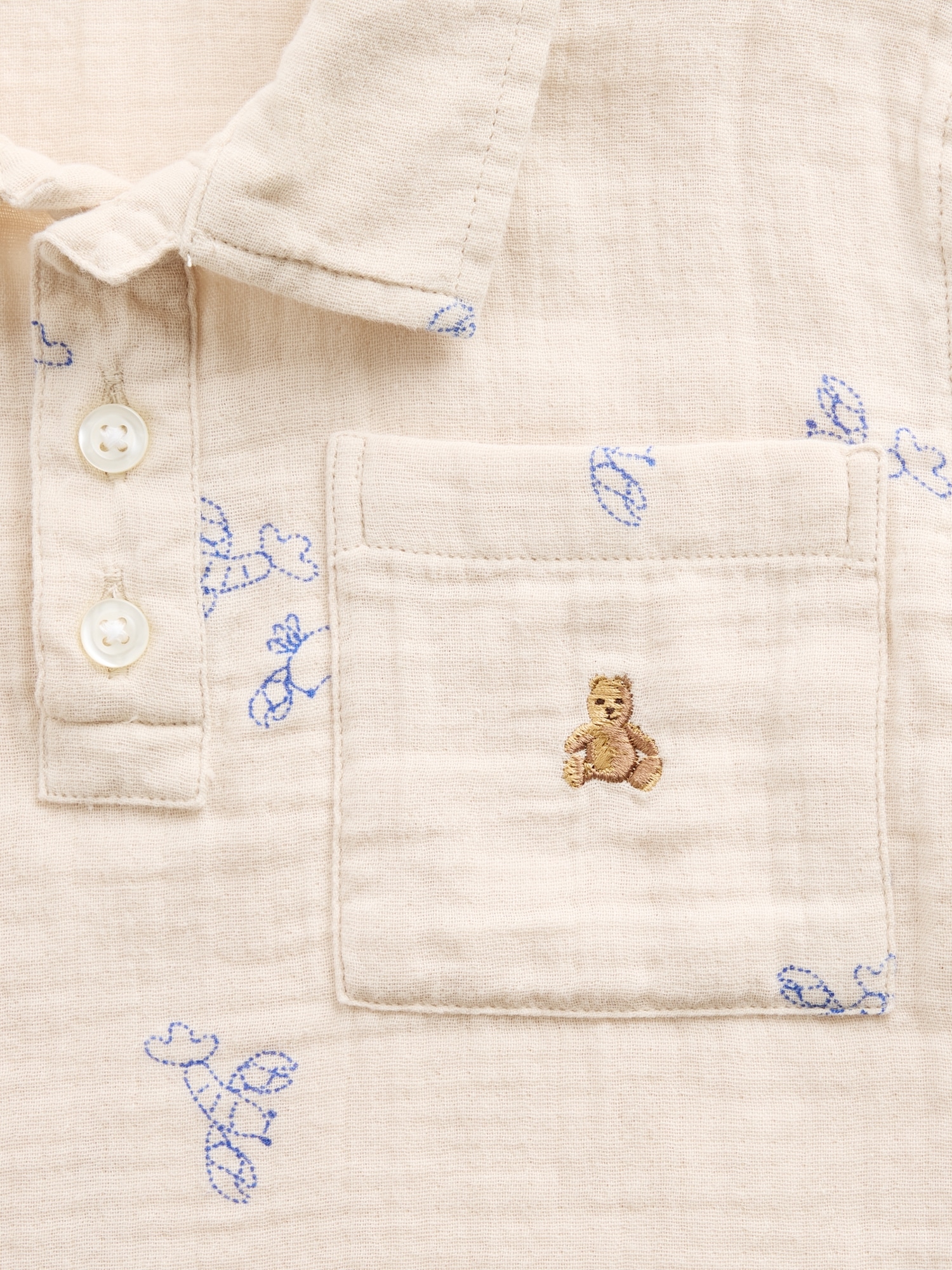 Baby & Toddler Cotton Gauze Print Polo Shirt