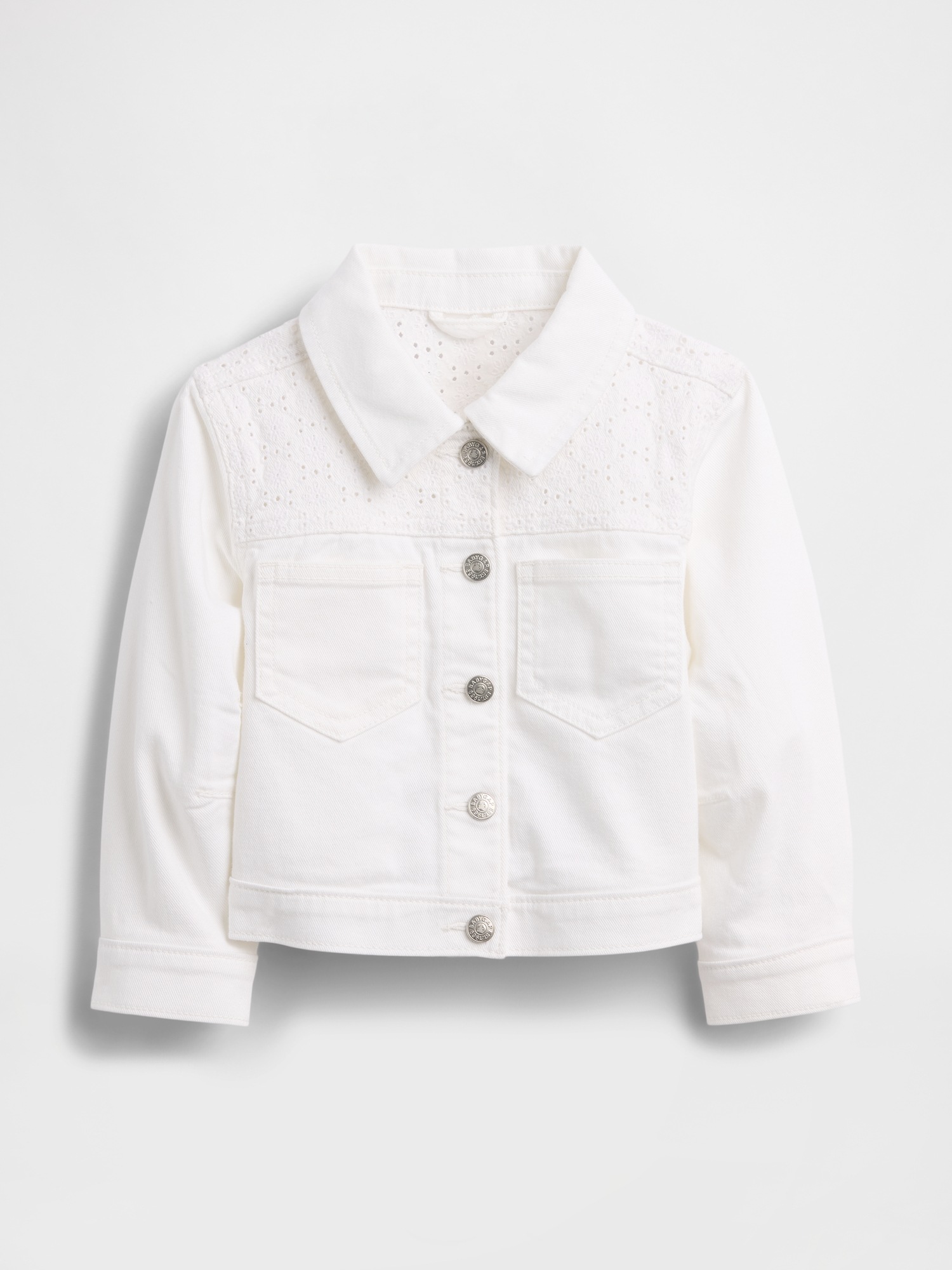 Куртка Gap Eyelet Denim Jacket для малышей, цвет: Белый — фото 2
