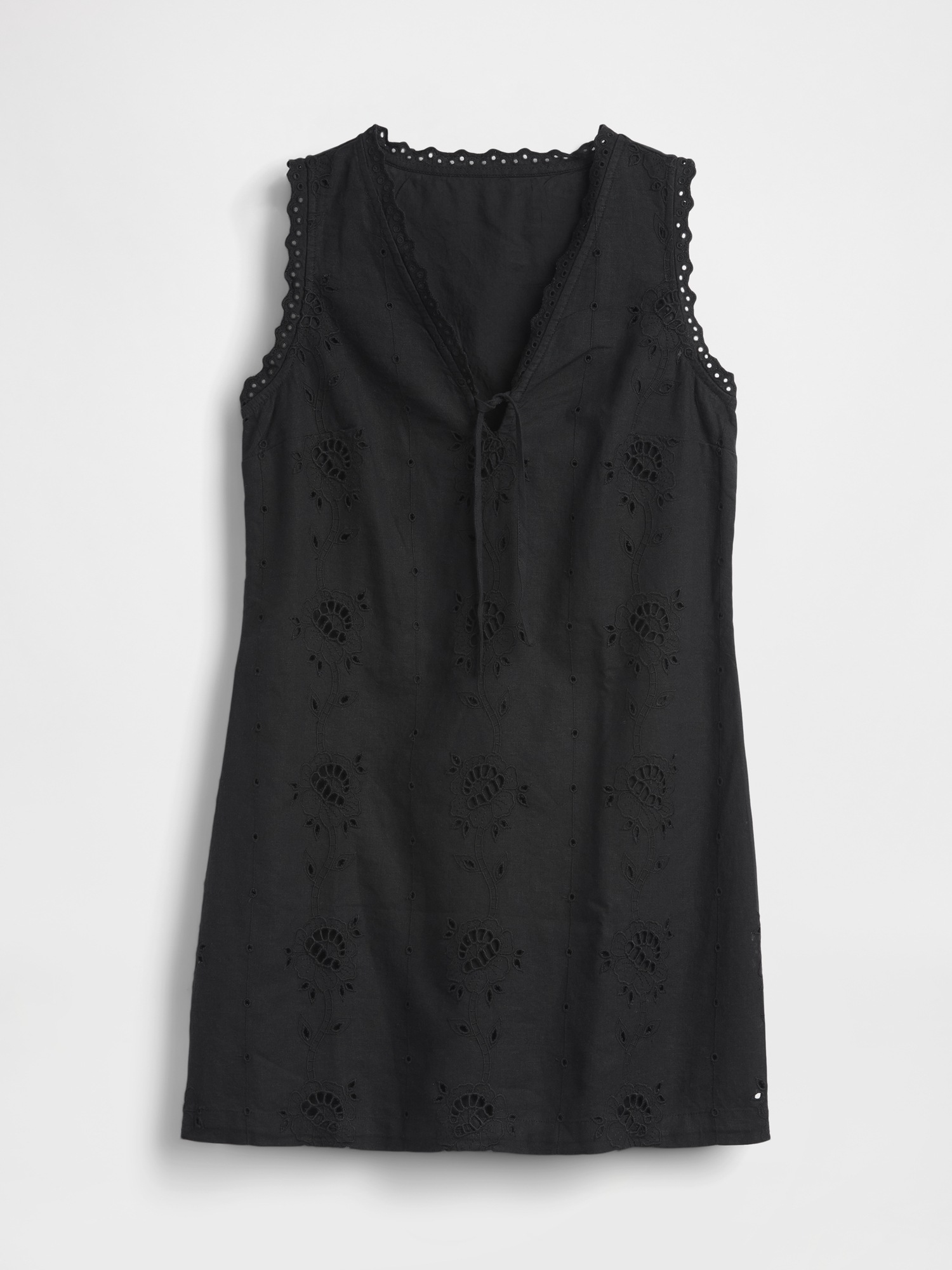 Gap Linen-Blend Embroidered Mini Shift Dress — фото 4