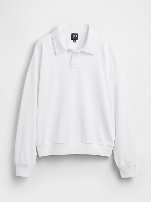 Image number 5 showing, French Terry Oversized Polo Sweatshirt