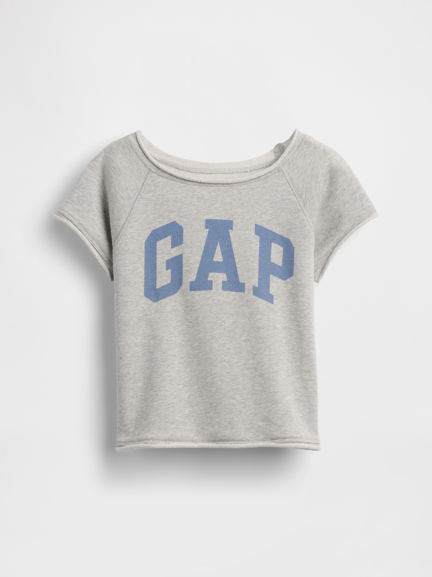 Детский свитшот Gap VintageSoft Terry Raglan Graphic, цвет: Серый меланжевый — фото 2
