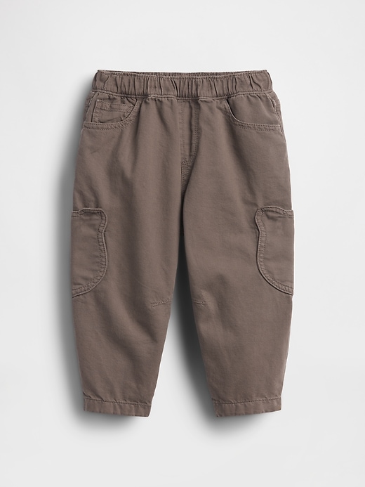 Image number 3 showing, Baby & Toddler Pull-On Bear Pocket Barrel Jeans