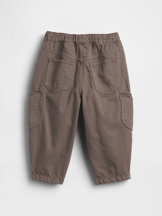 Image number 4 showing, Baby & Toddler Pull-On Bear Pocket Barrel Jeans