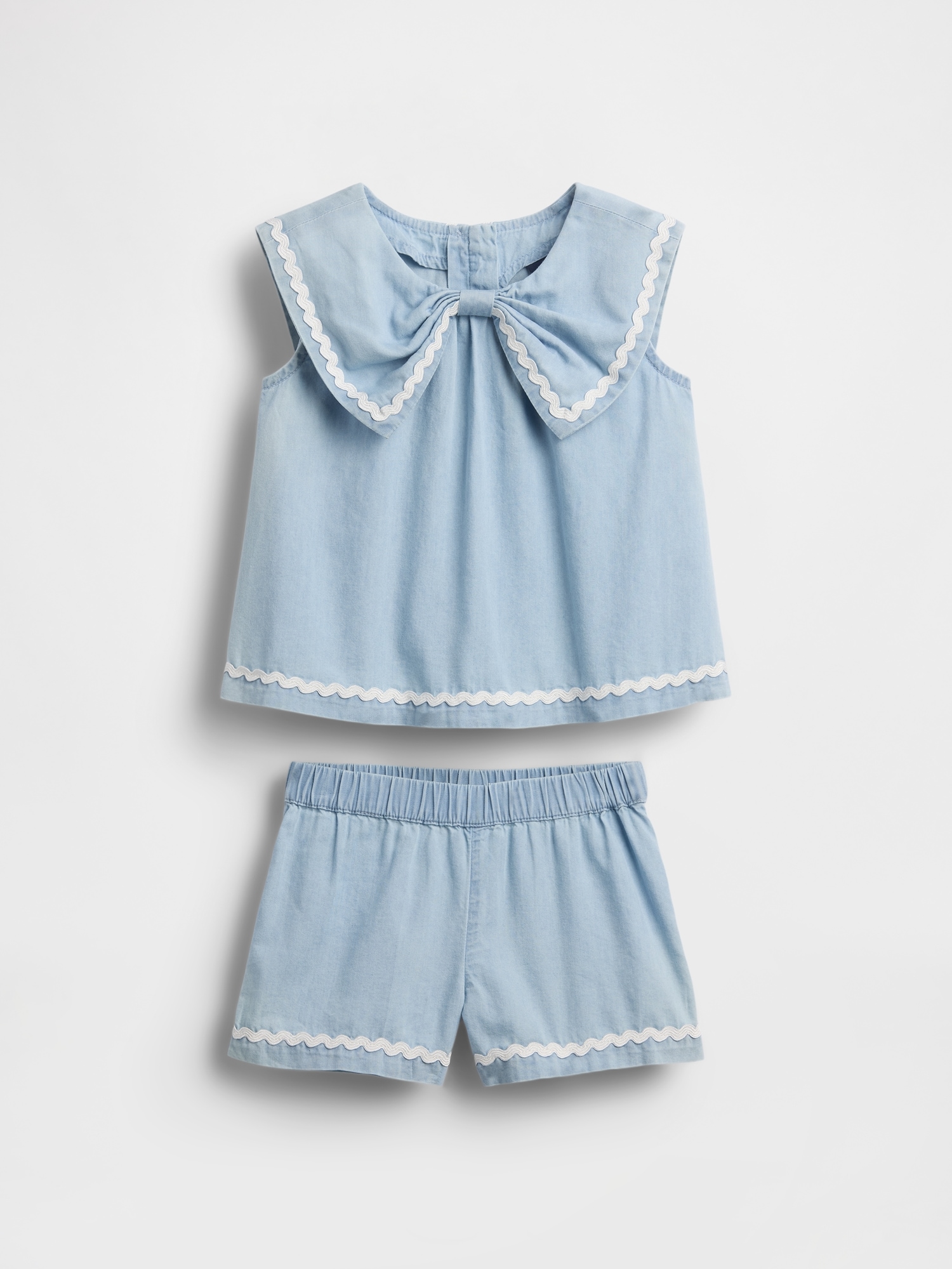Baby & Toddler Denim Bow Outfit Set