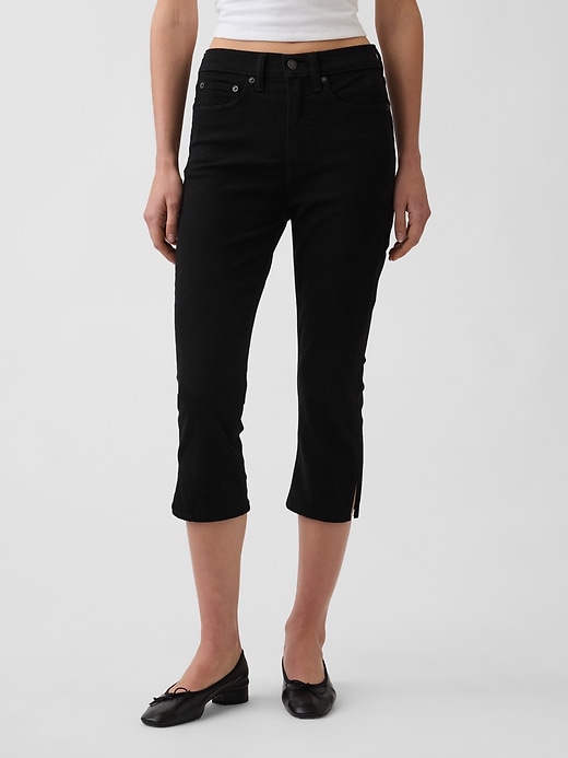 Image number 2 showing, High Rise Cropped Capri Jeans