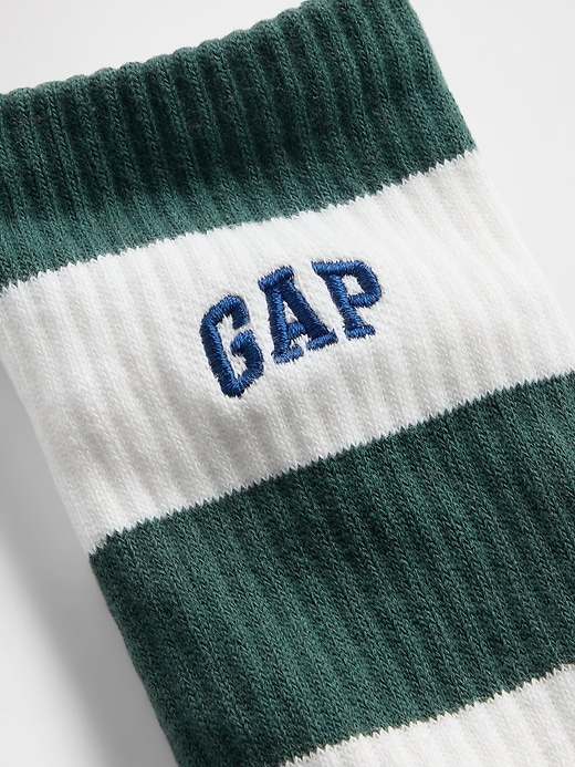 Image number 2 showing, Rugby Stripe Logo Crew Socks
